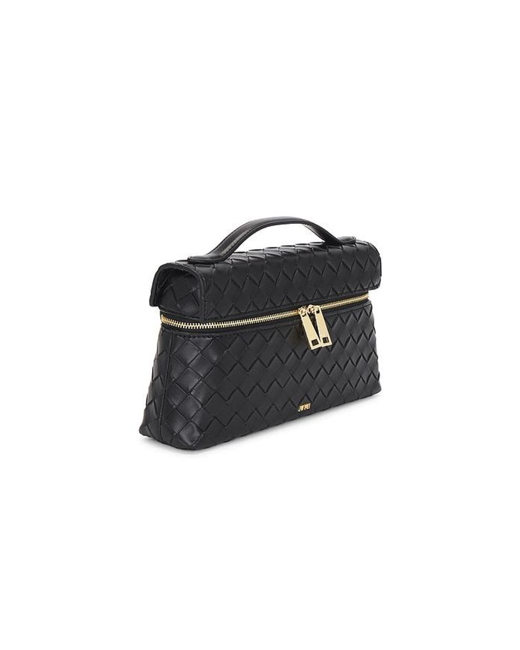 JW PEI Black Thea Weave Texture Top Handle Bag