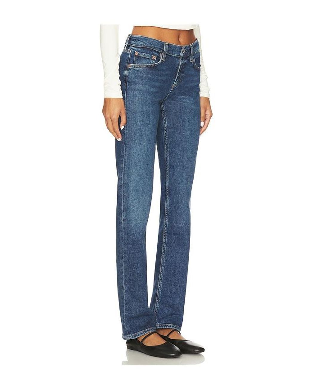 Agolde Blue Gerade Low Rise Slim