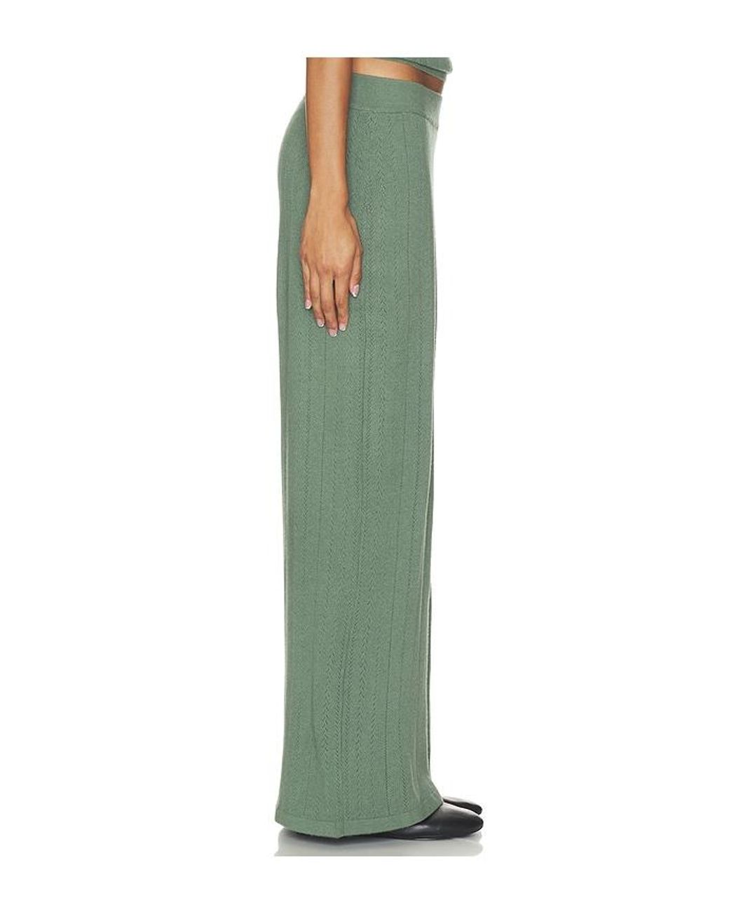 Eberjey Green Pointelle Straight Leg Pant