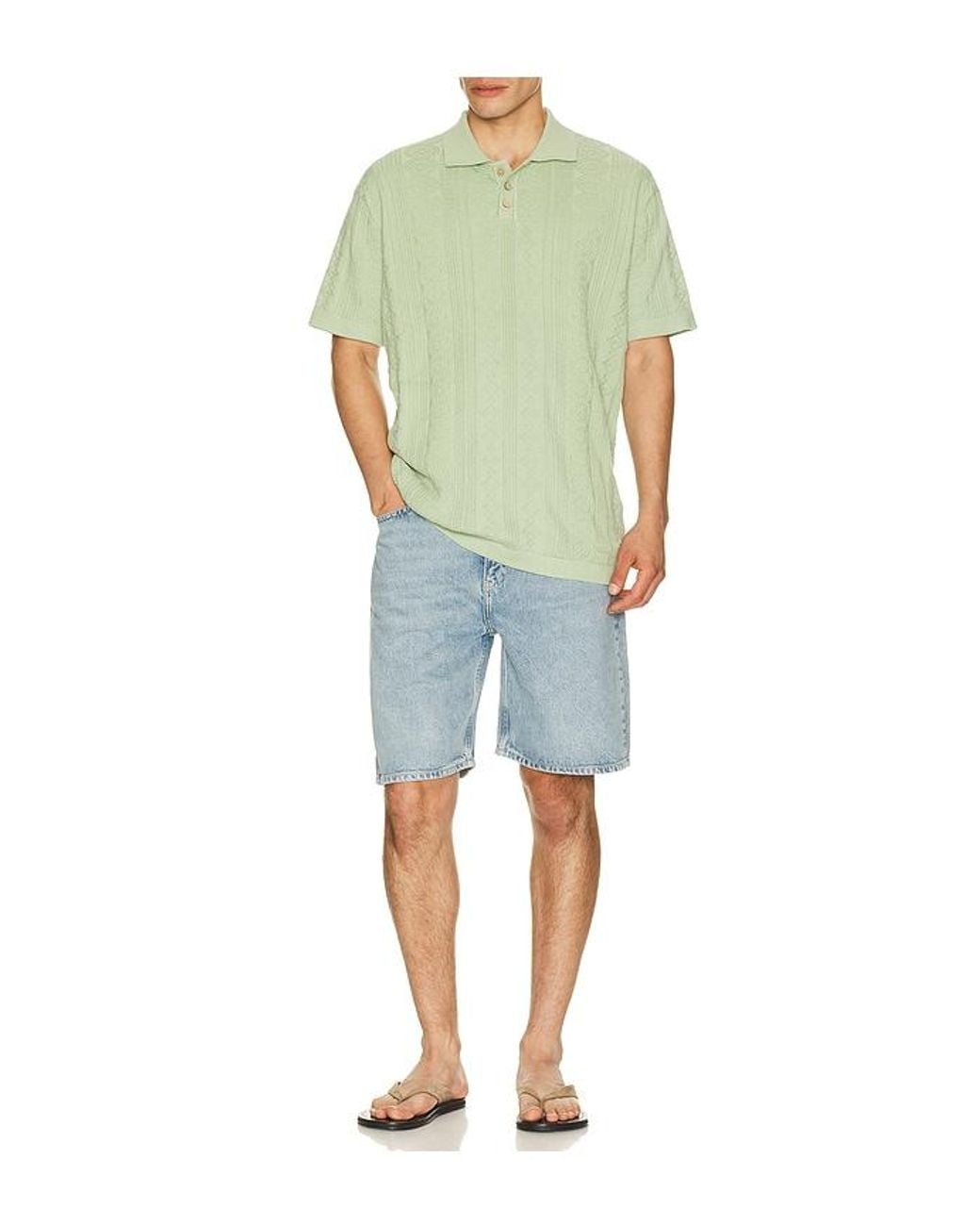 Critical Slide Green Rails Knit Polo for men