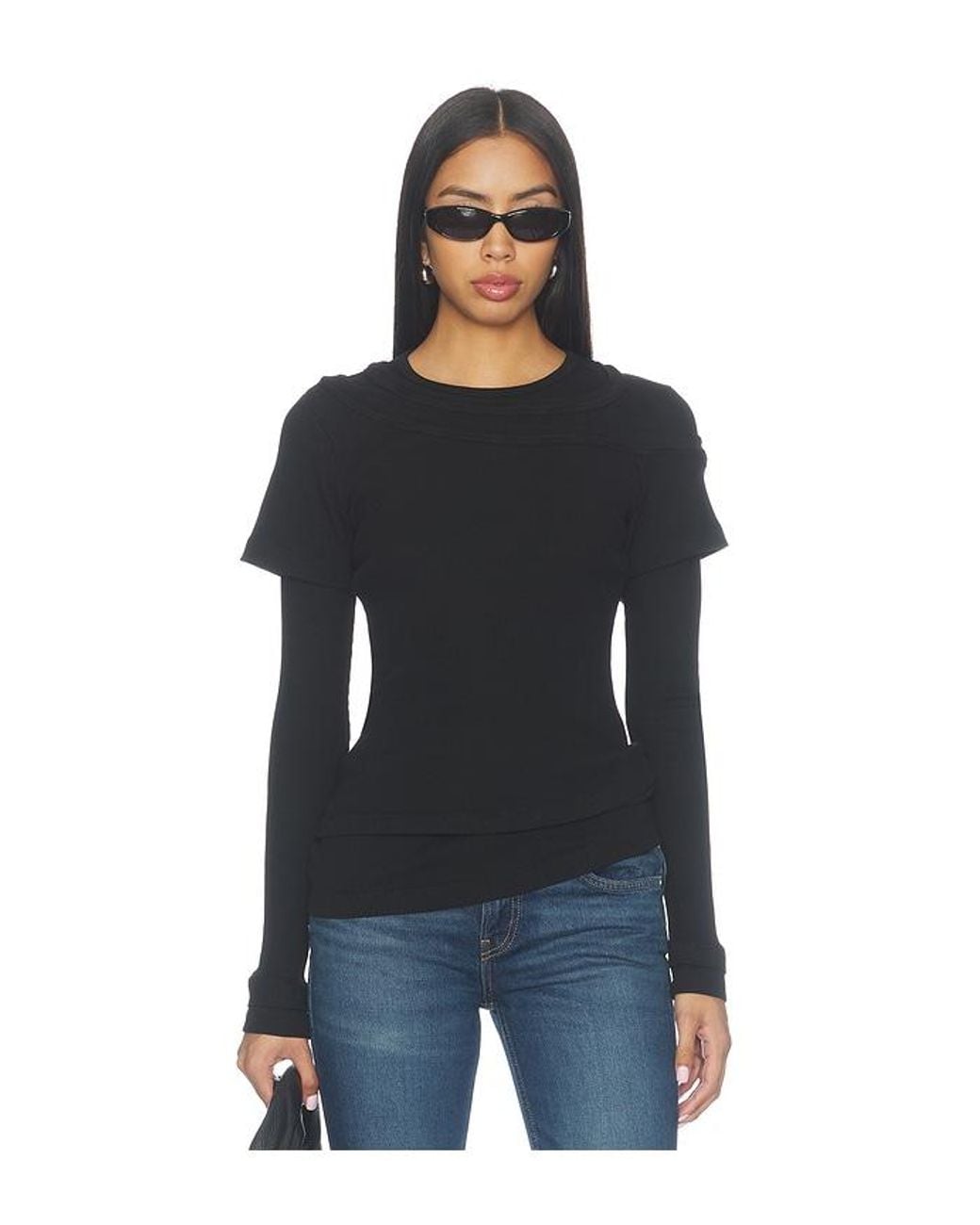Agolde Black Harlon Top