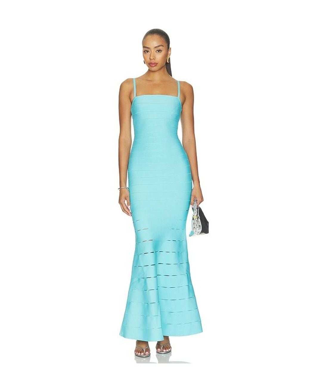 Hervé Léger Blue The Elora Gown