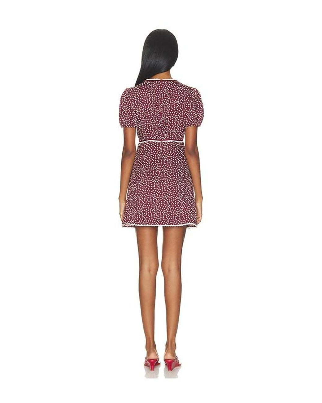 GOOD AMERICAN Red The Woven V Neck Dress
