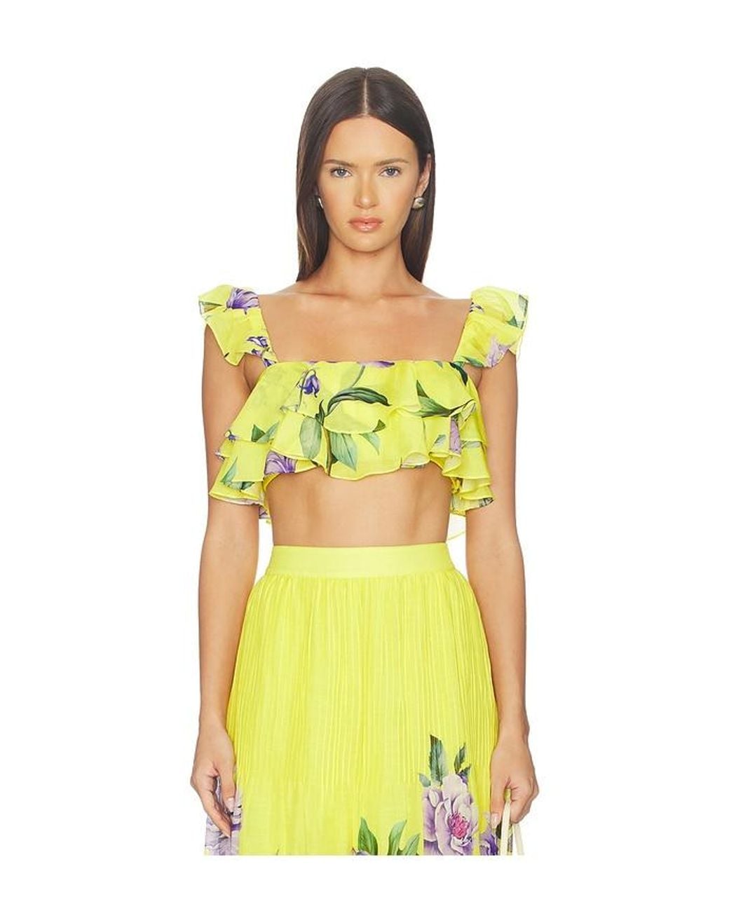 Hemant & Nandita Yellow Ruffle Top