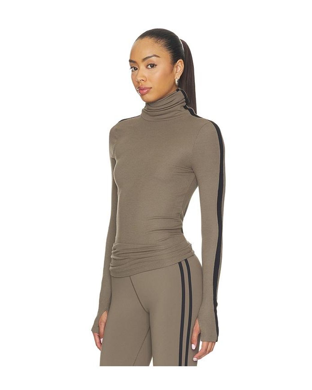 Splits59 Natural Jackson Rib Full Length Turtleneck Top