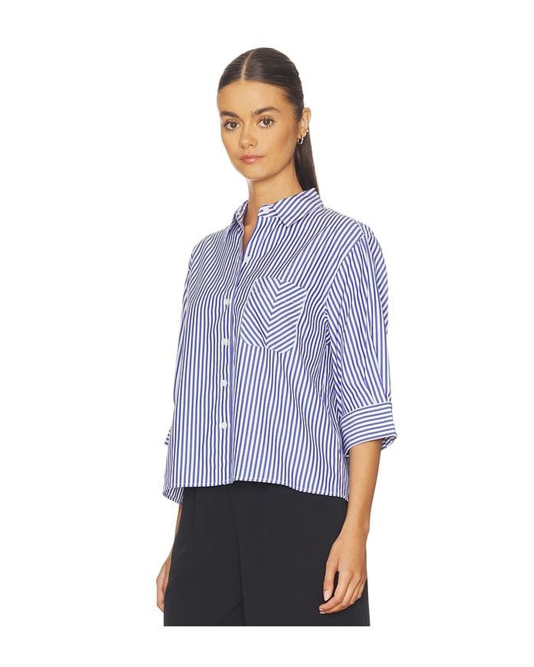 Rag & Bone Blue Lucia Stripe Poplin Shirt