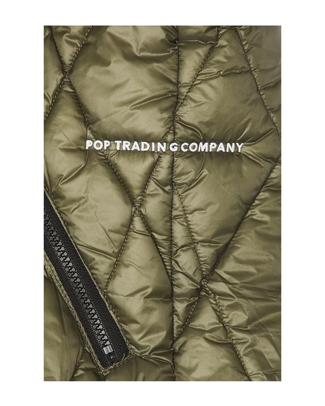 Pop Trading Co. Green Quilted Reversible Jacket for men