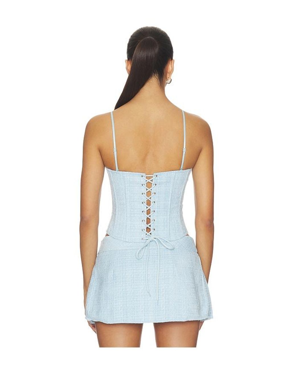 GUIZIO White Genevieve Lace Trim Bustier