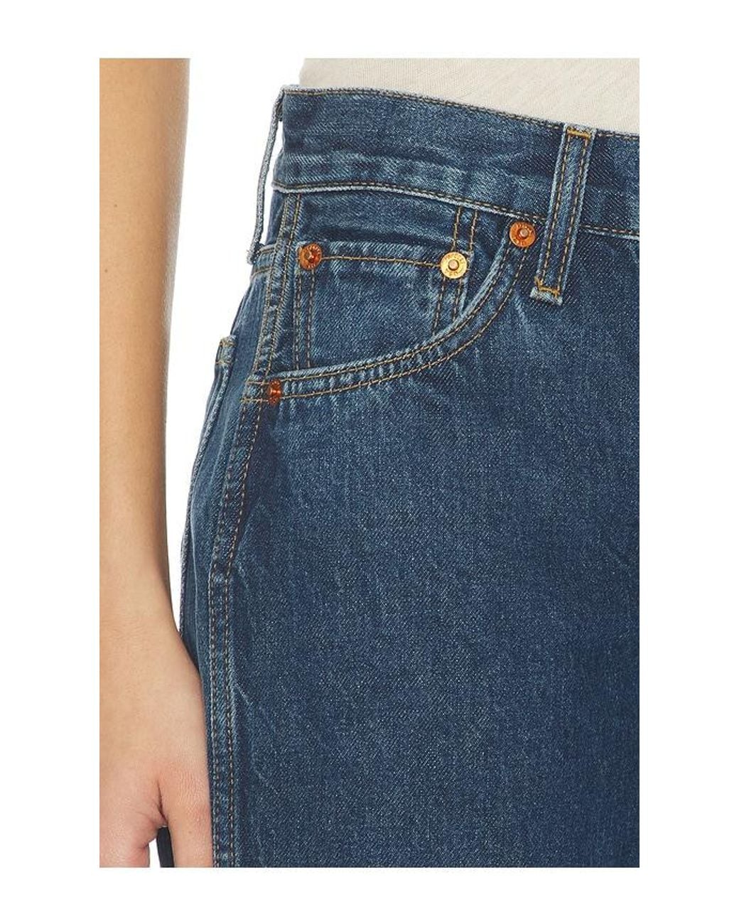 Re/done Blue 90's Mid Rise Loose Jeans