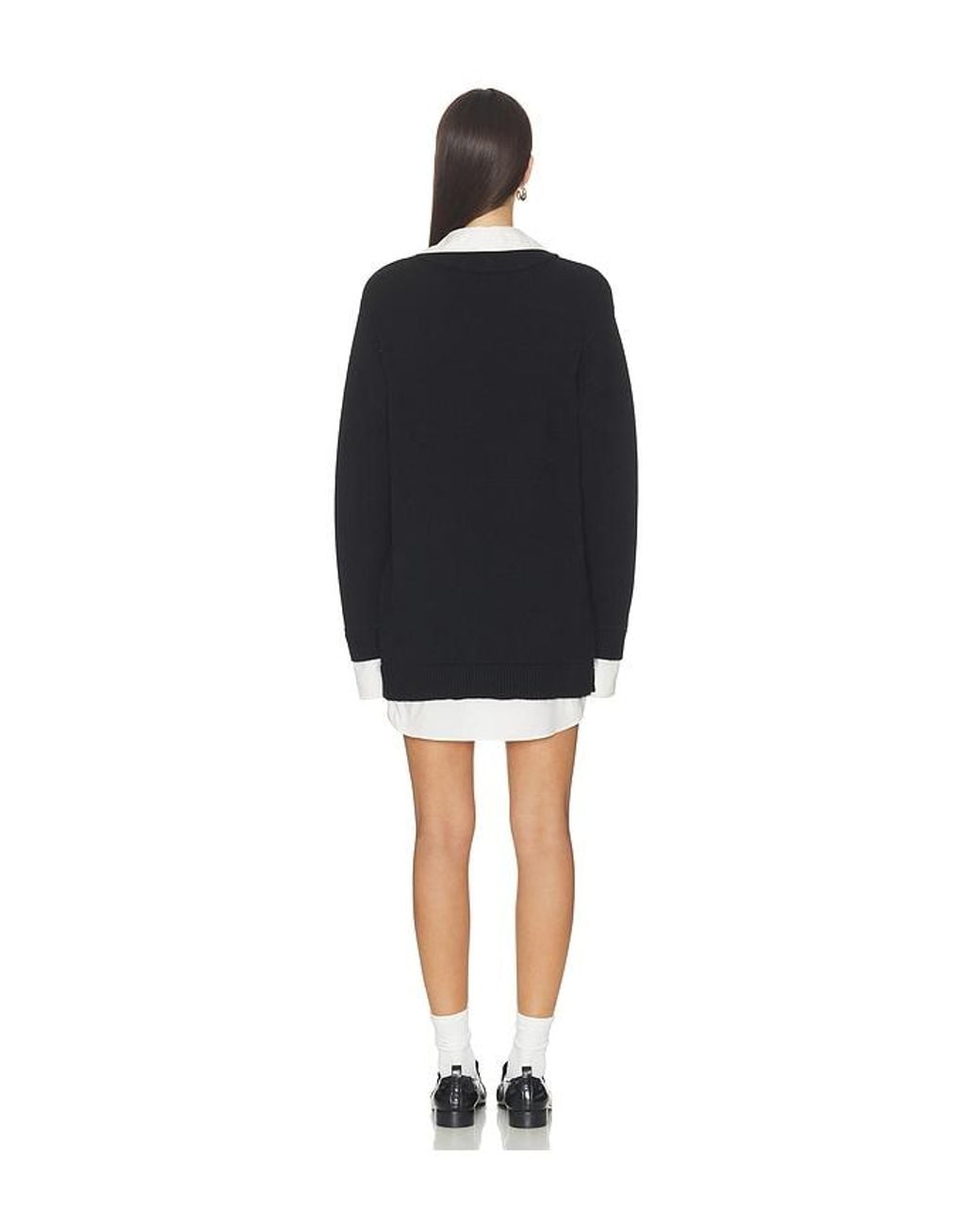 Show Me Your Mumu Black Lyle Collared Sweater Dress