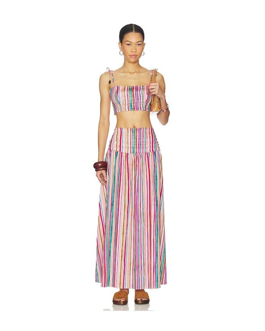 Peixoto Red Rowan Midi Skirt