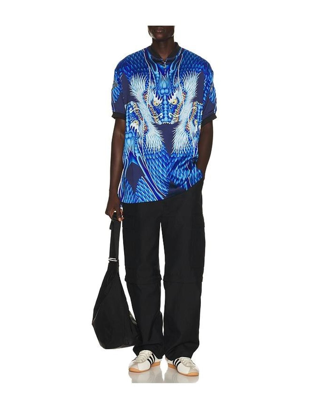 Y-3 Blue Drgn Satin Jersey for men