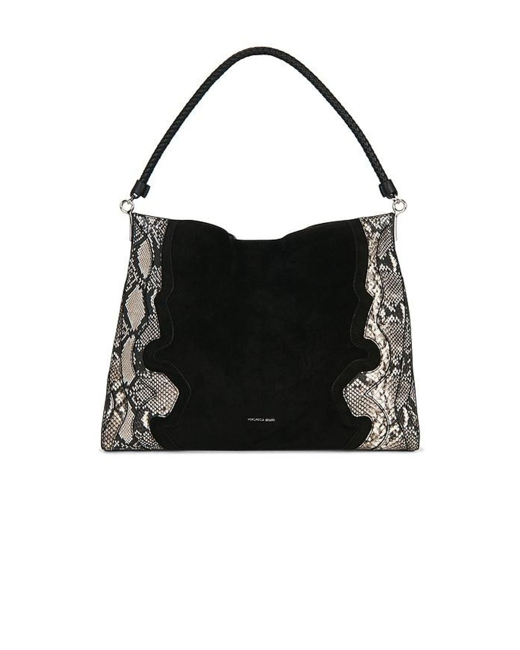 Veronica Beard Black Snake Embossed Vida Hobo Bag