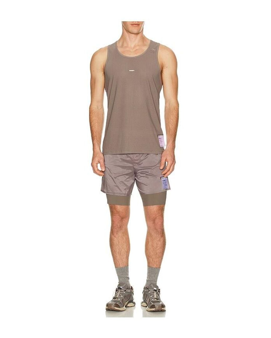 Satisfy Brown Space O Singlet for men