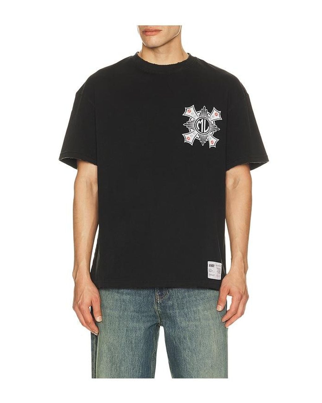Memory Lane Black Cross Tee for men