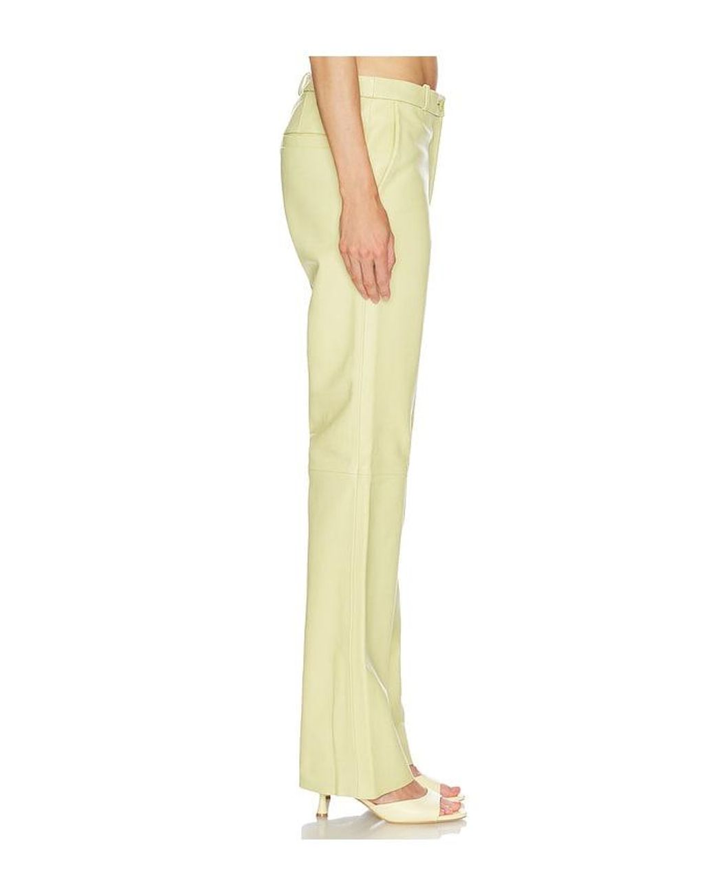 Helsa Yellow Soft Lamb Leather Pants