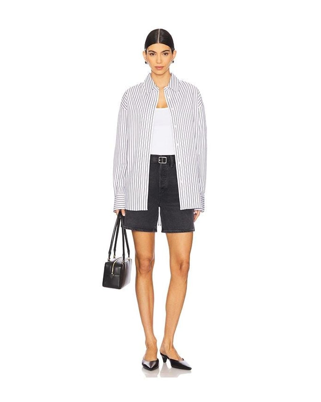 Agolde Blue Dame High Rise Baggy Short