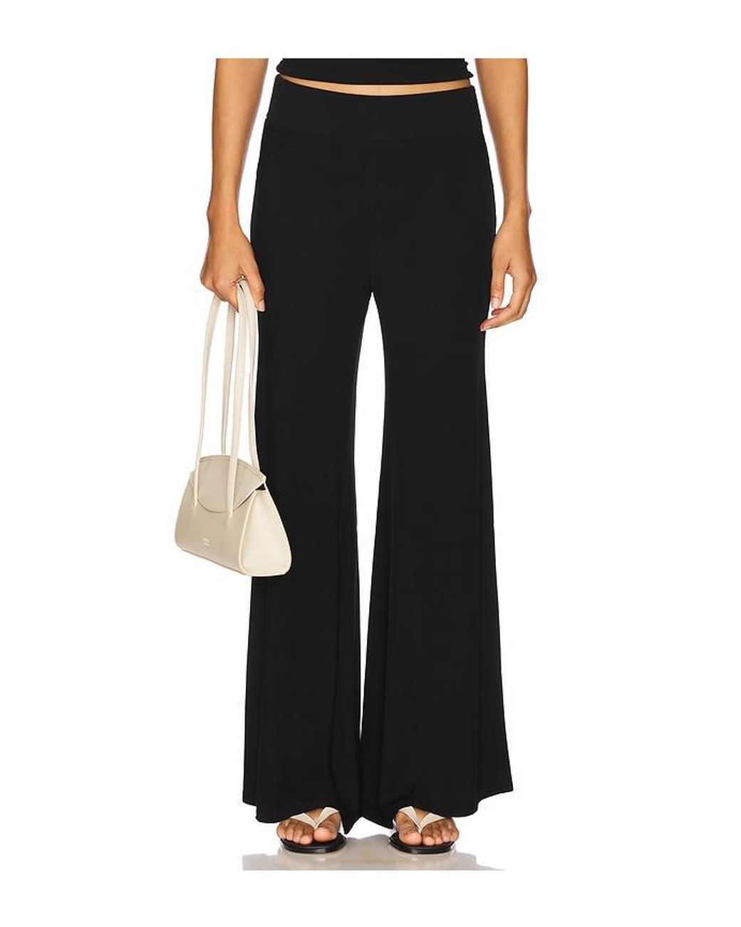 Enza Costa Black Silk Knit Bias Pant
