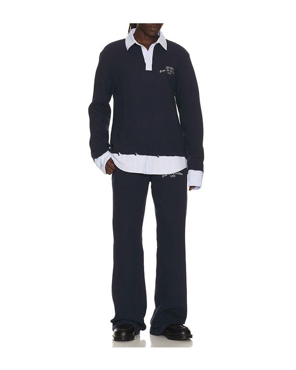 M I S B H V Blue 2In1 Stripe Sweatpants for men