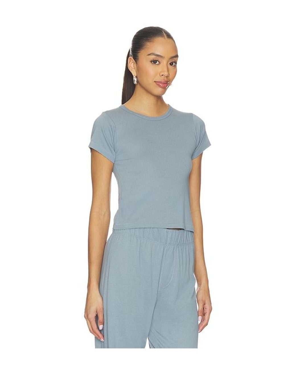 ÉTERNE Blue Butter Rib Short Sleeve Baby Tee