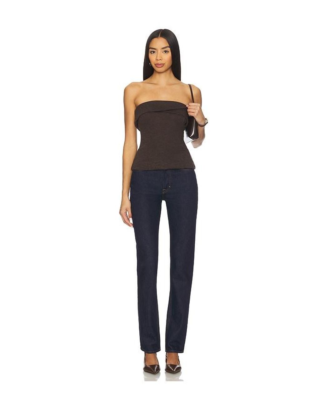 ALL THE WAYS Blue Josefina Strapless Top
