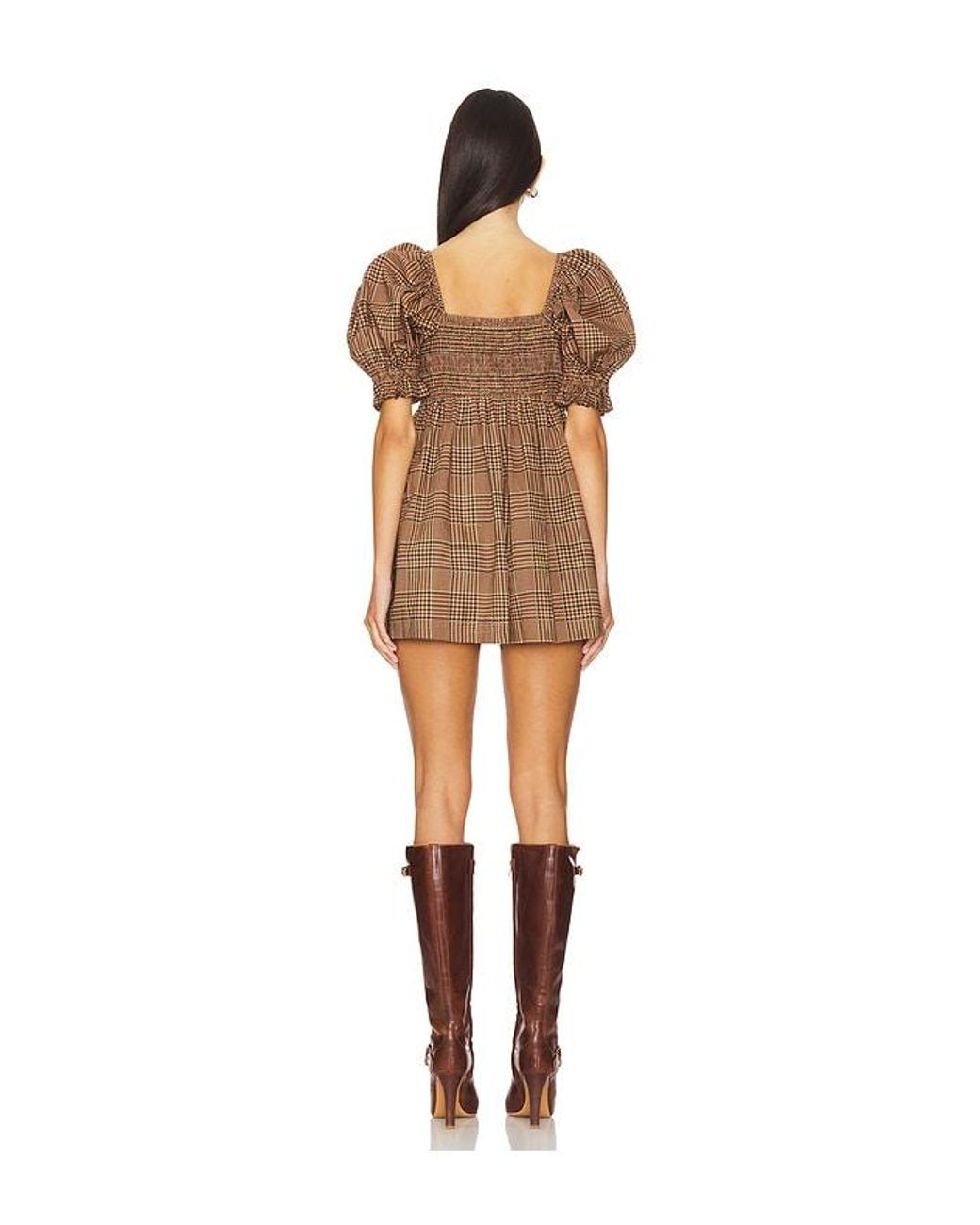 Selkie Multicolor Puff-Sleeve Smocked Poplin Romper