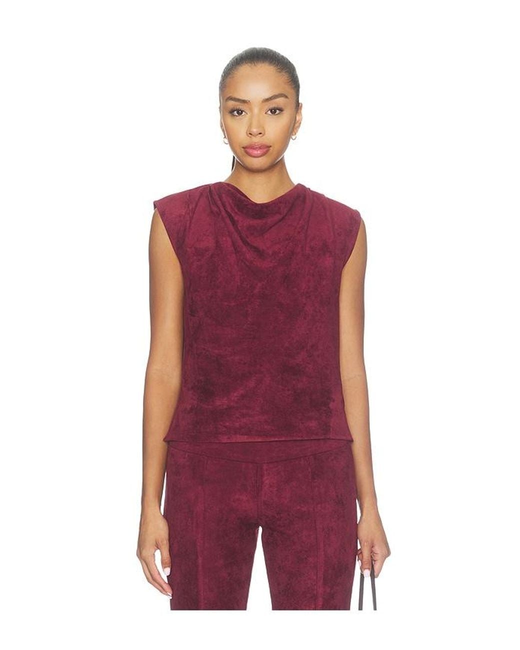 Amanda Uprichard Red Freya Suede Top