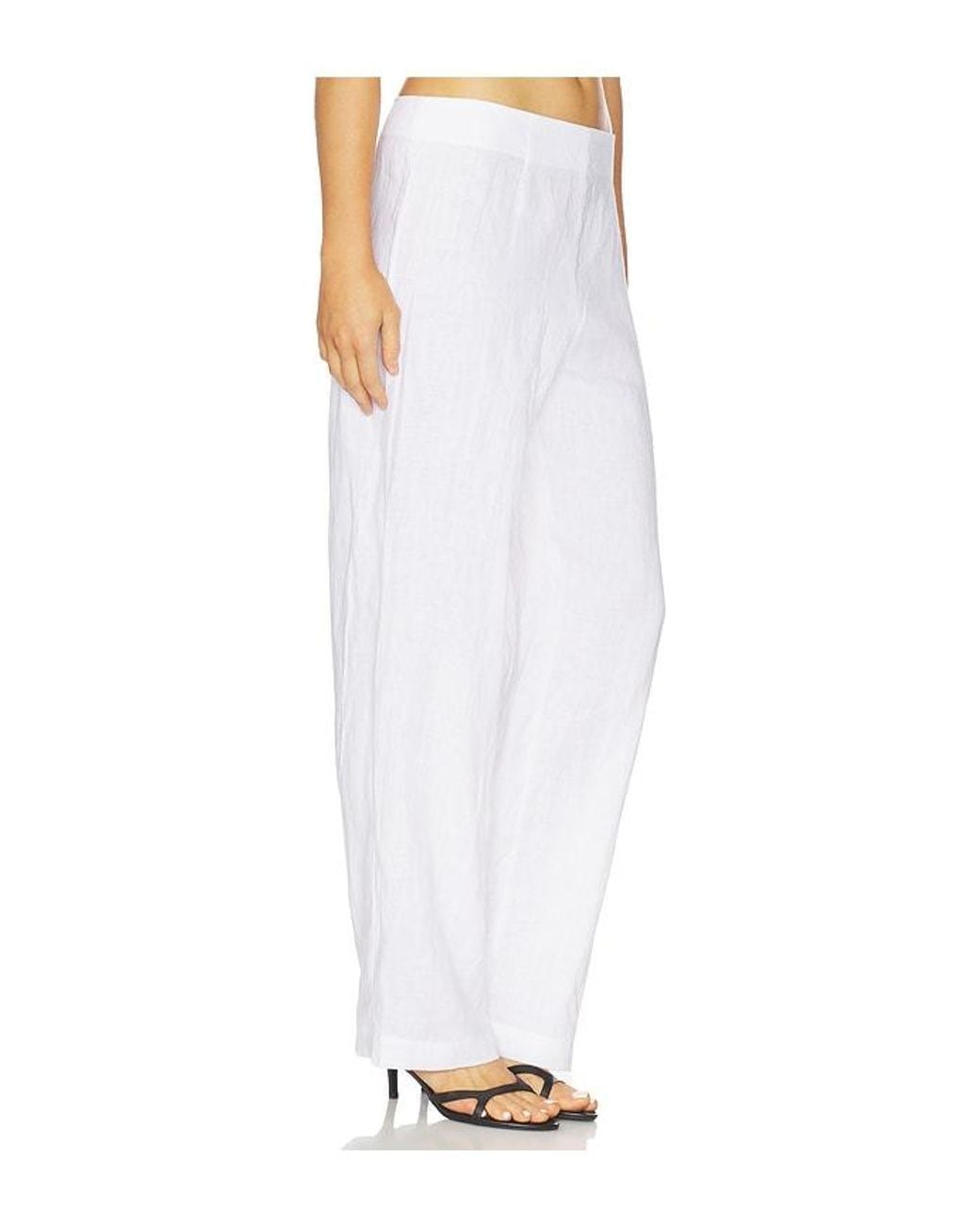 AEXAE White Linen Flat Pant