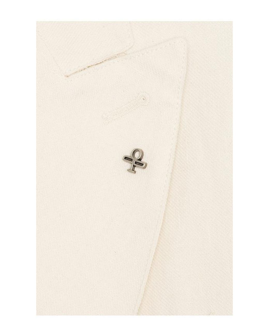 DISTRETTO12 Natural Certo Double Breasted Blazer for men