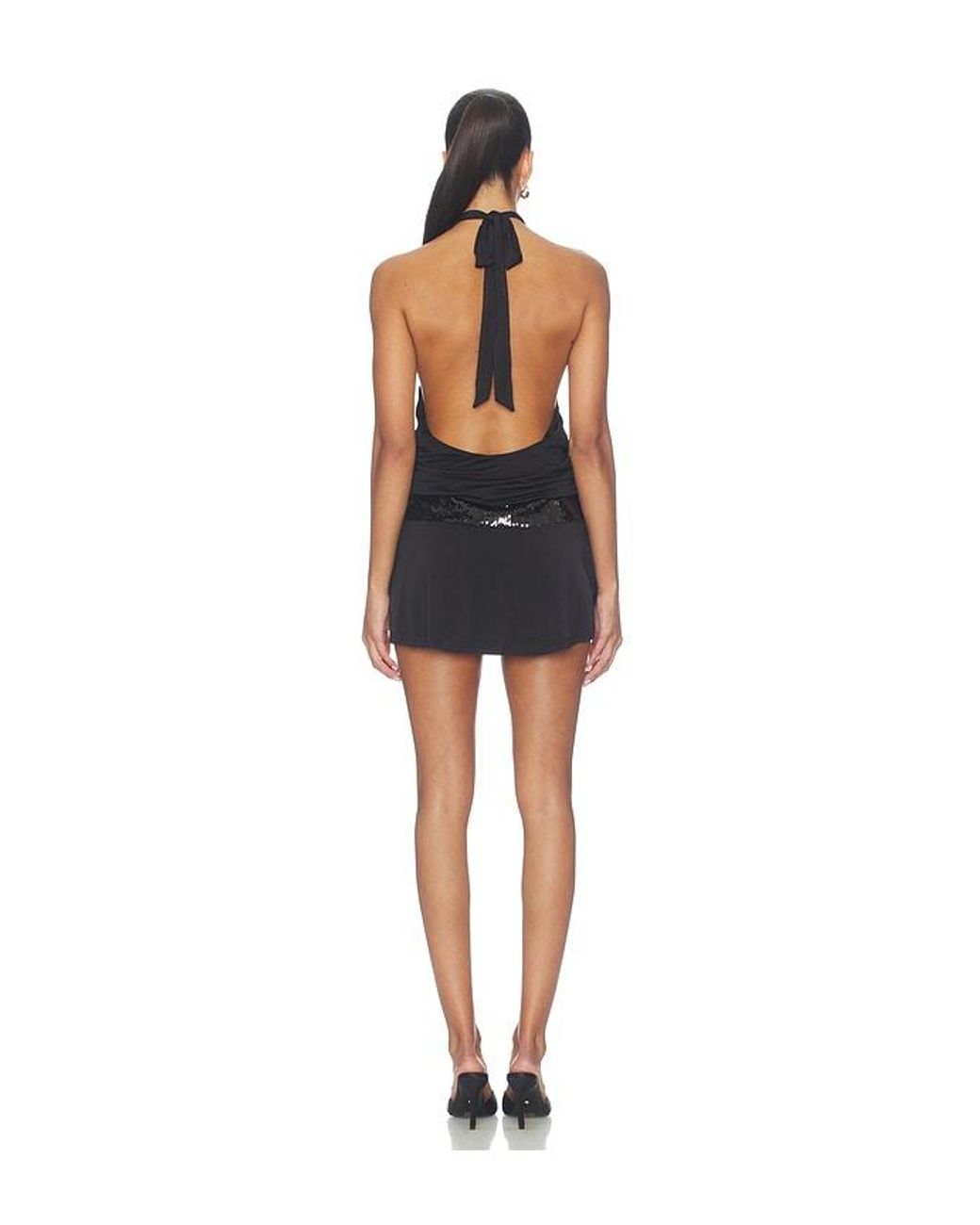 superdown Black Penelopy Halter Mini Dress