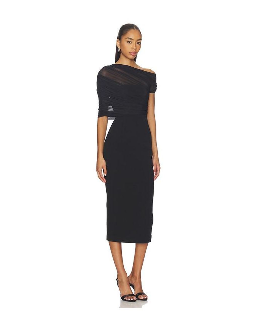 SER.O.YA Black Selma Midi Dress