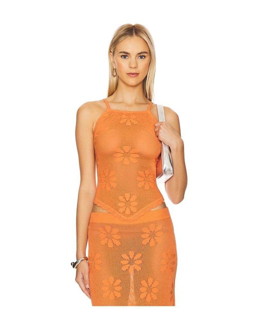 Asta Resort Orange Bruna Crochet Top