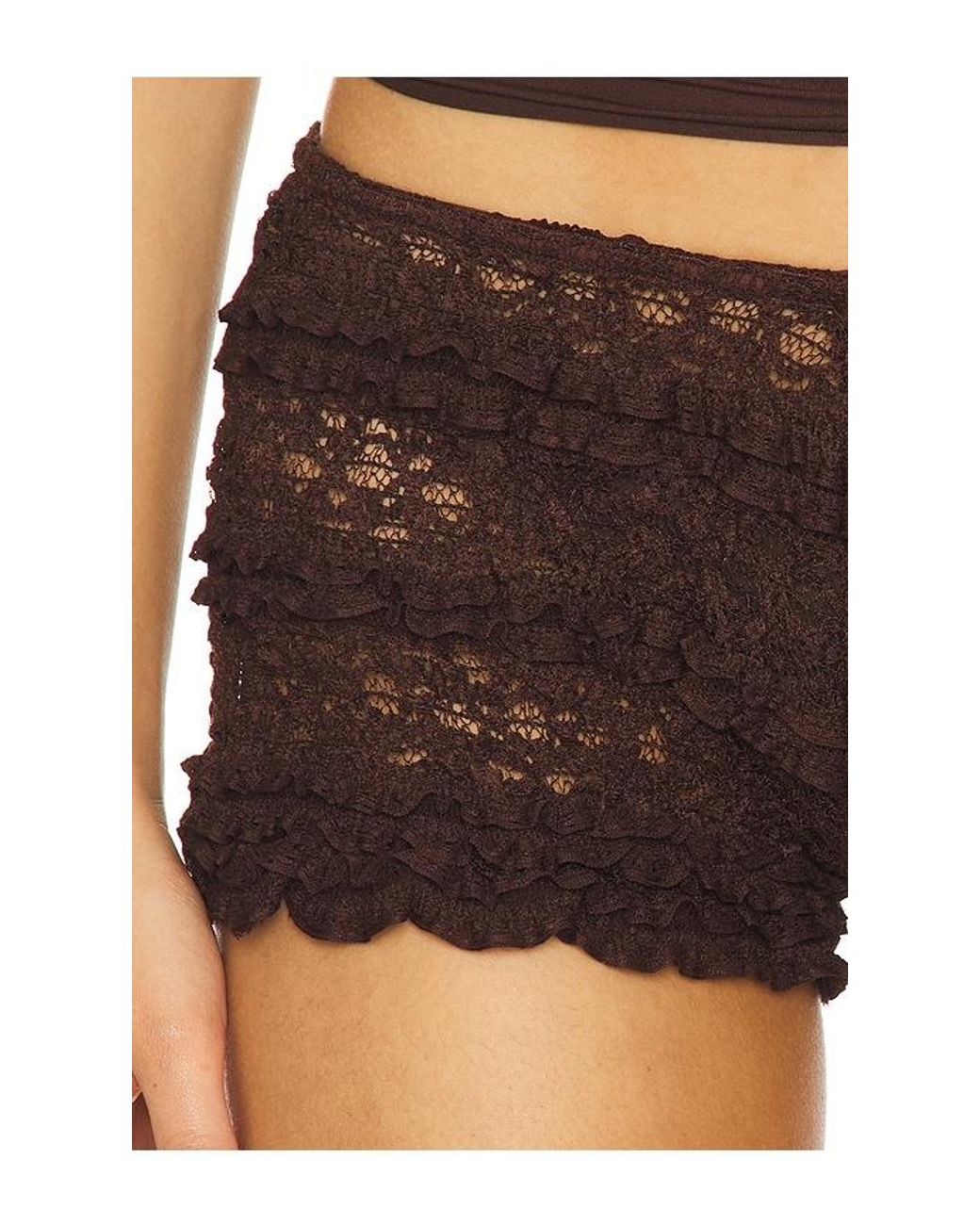 Indah Black Alek Ruffle Lace Booty Short