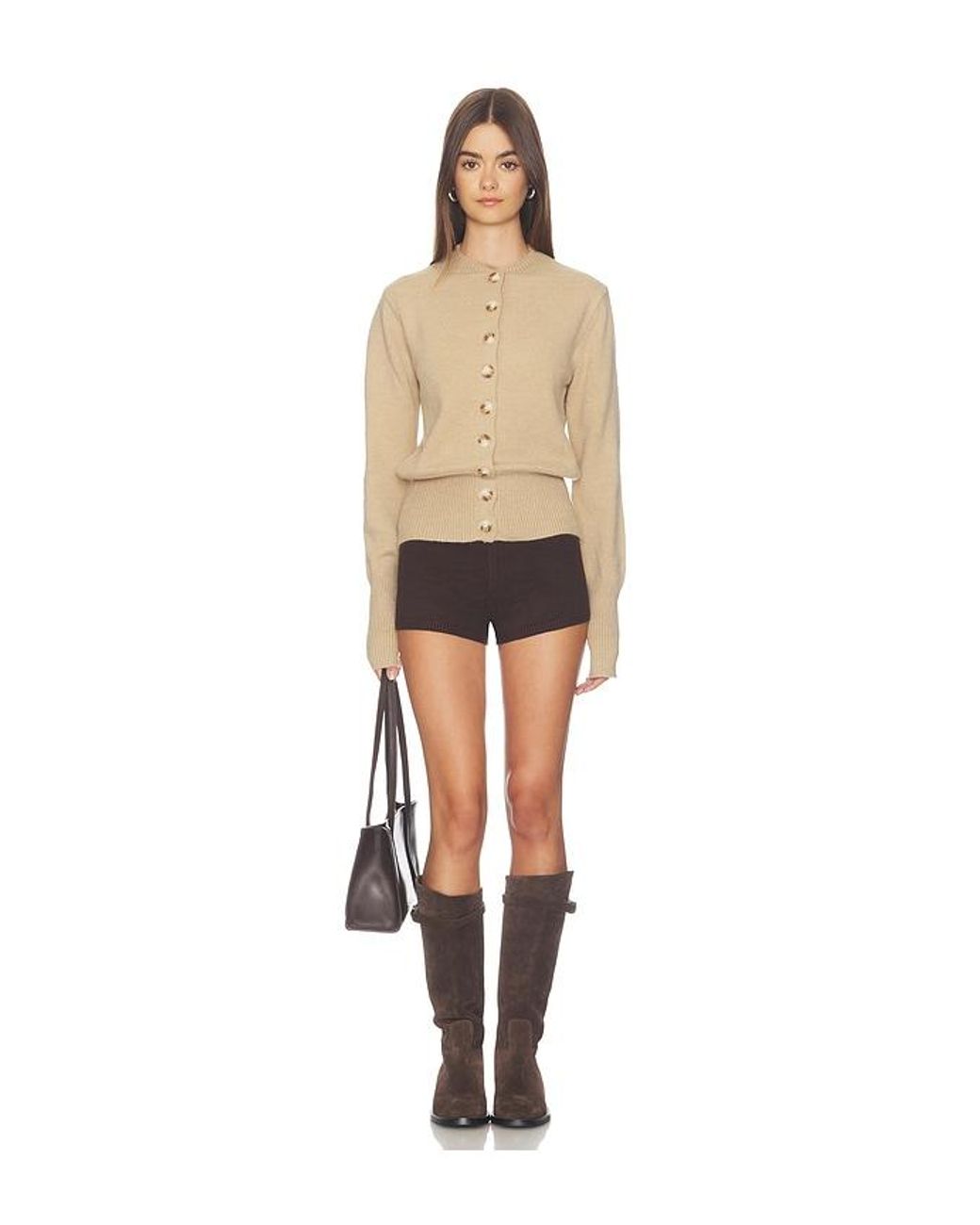 ALL THE WAYS Natural Brittany Button Up Sweater