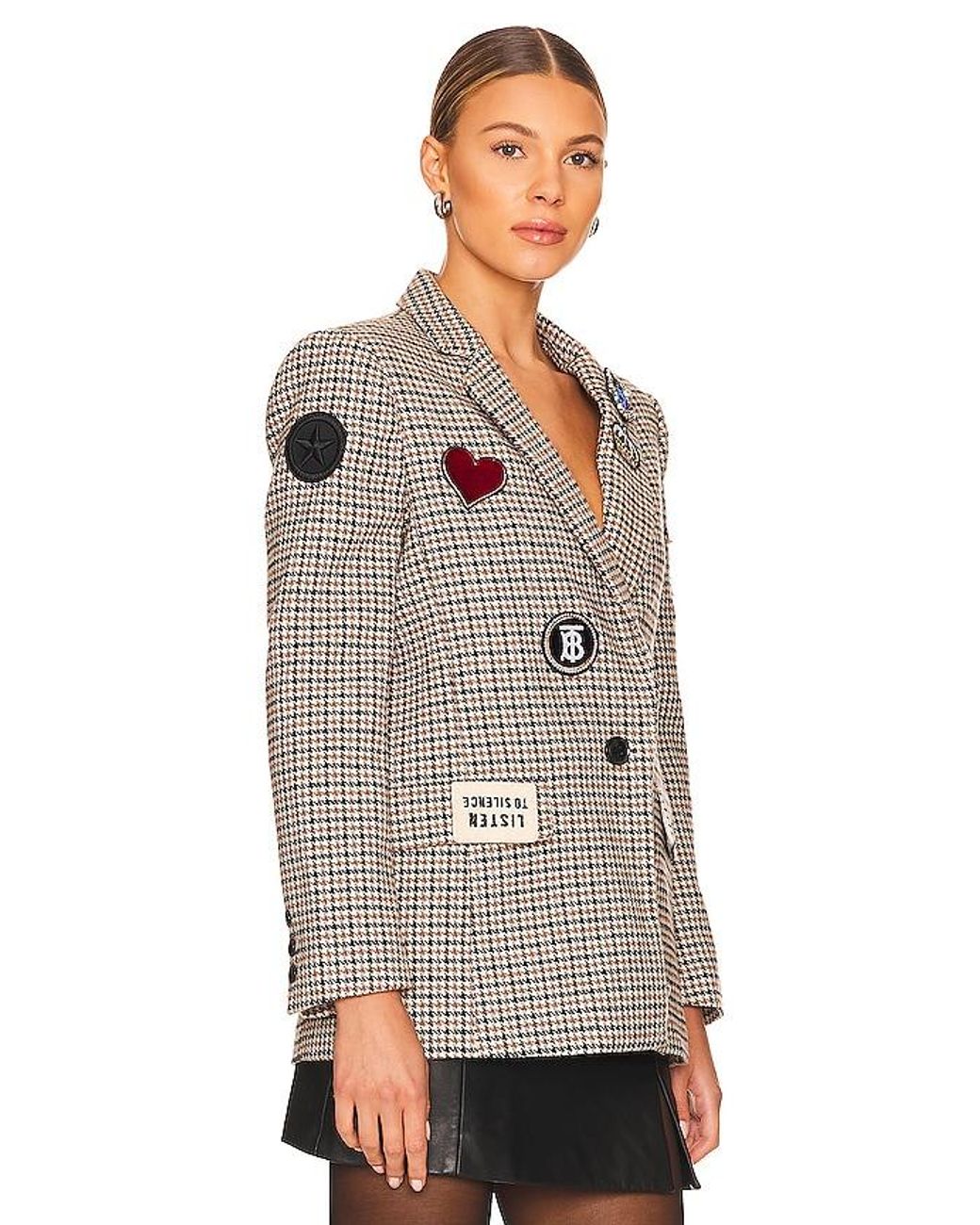 Central Park West Brown Lucky Patches Blazer
