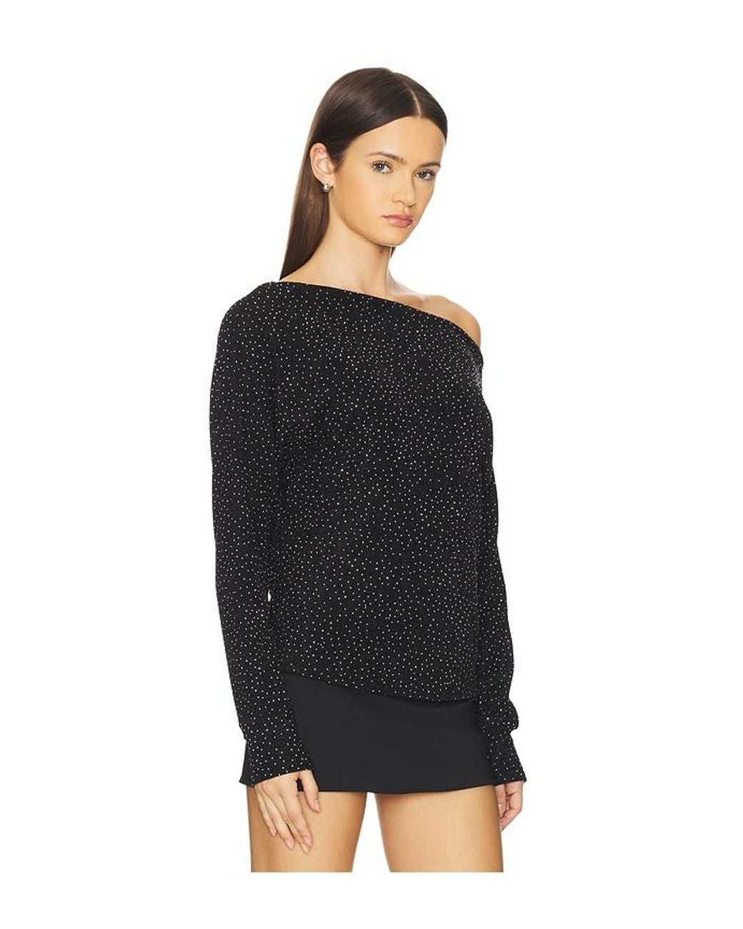 LNA Black Odette Studded Top