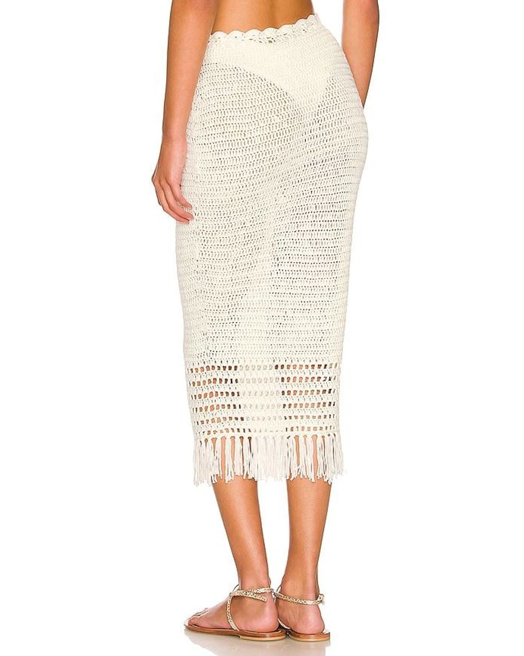 MORE TO COME White Angelina Midi Skirt