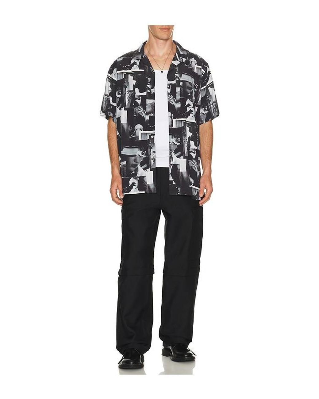 vowels Black Zip Off Cargo Pants for men