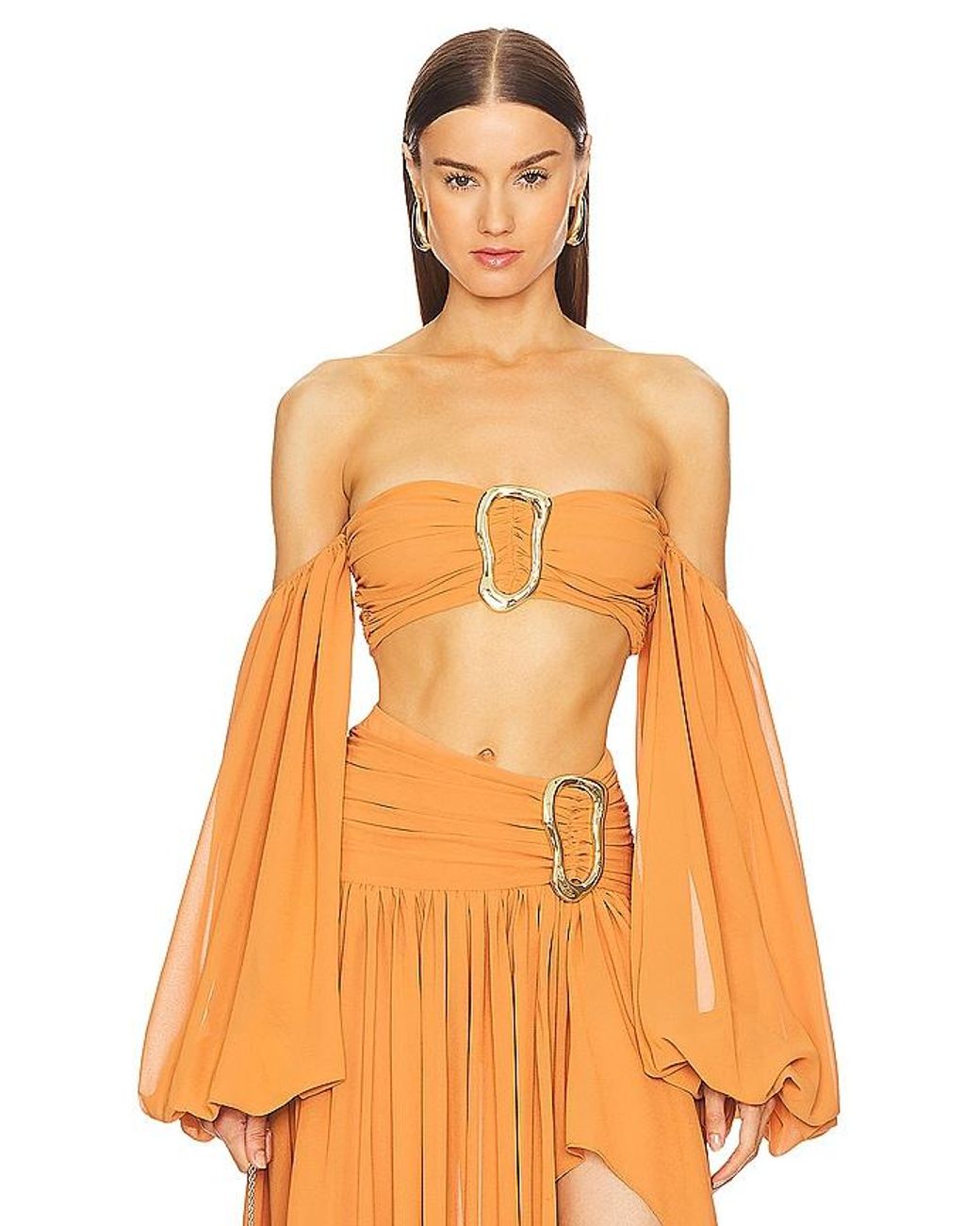 Michael Costello X Revolve Blair Crop Top in Orange Lyst UK