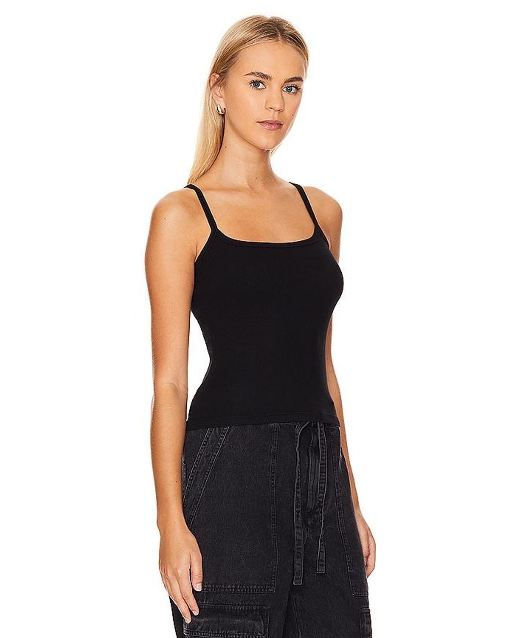 Cotton Citizen Black Verona Spaghetti Tank