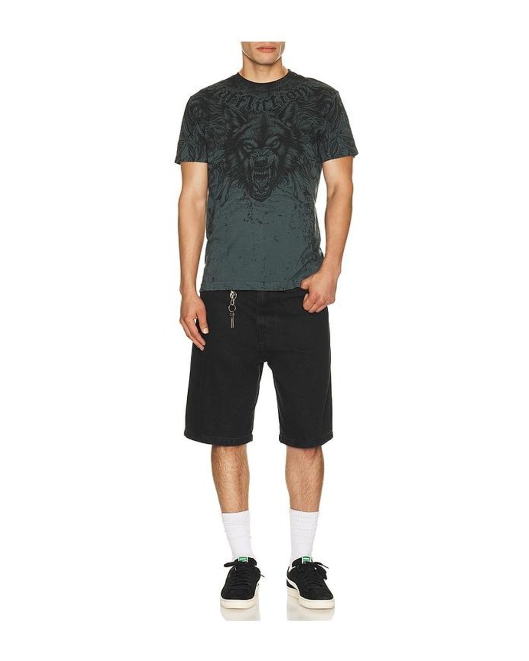 Affliction Black Bleak Moon Short Sleeve Tee for men