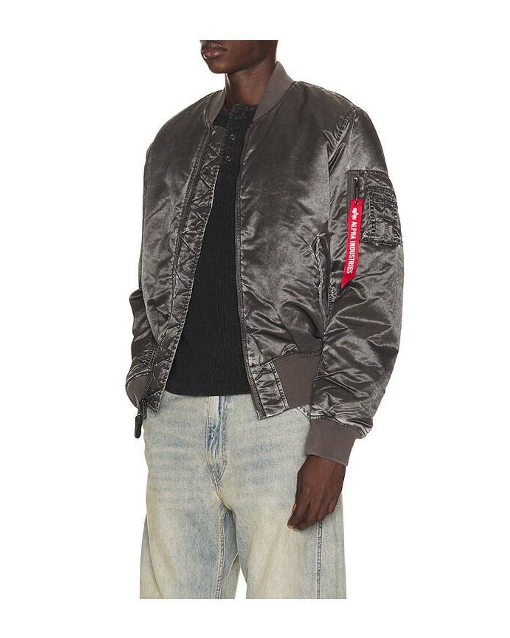 Alpha Industries Black Ma-1 Heritage Fit Battlewash Flight Jacket for men