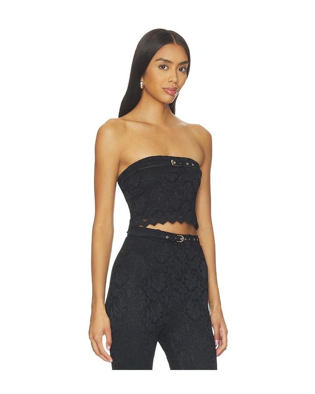 AFRM Blue Remy Silken Lace Top