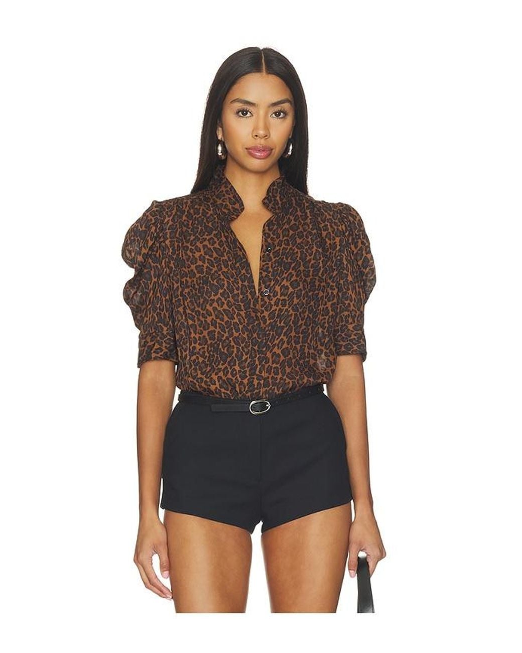 FRAME Black The Gillian Top