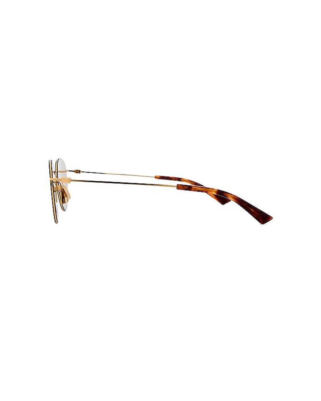 Bottega Veneta Metallic Thin Triangle Round Sunglasses