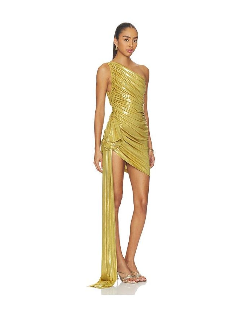 Norma Kamali Yellow Pickleball Diana Dress W/ Bow