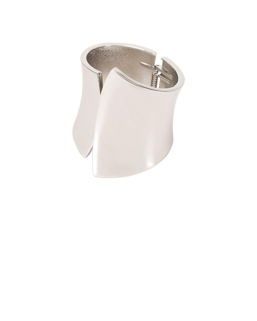 Amber Sceats White Metallic Silver Cuff Bracelet