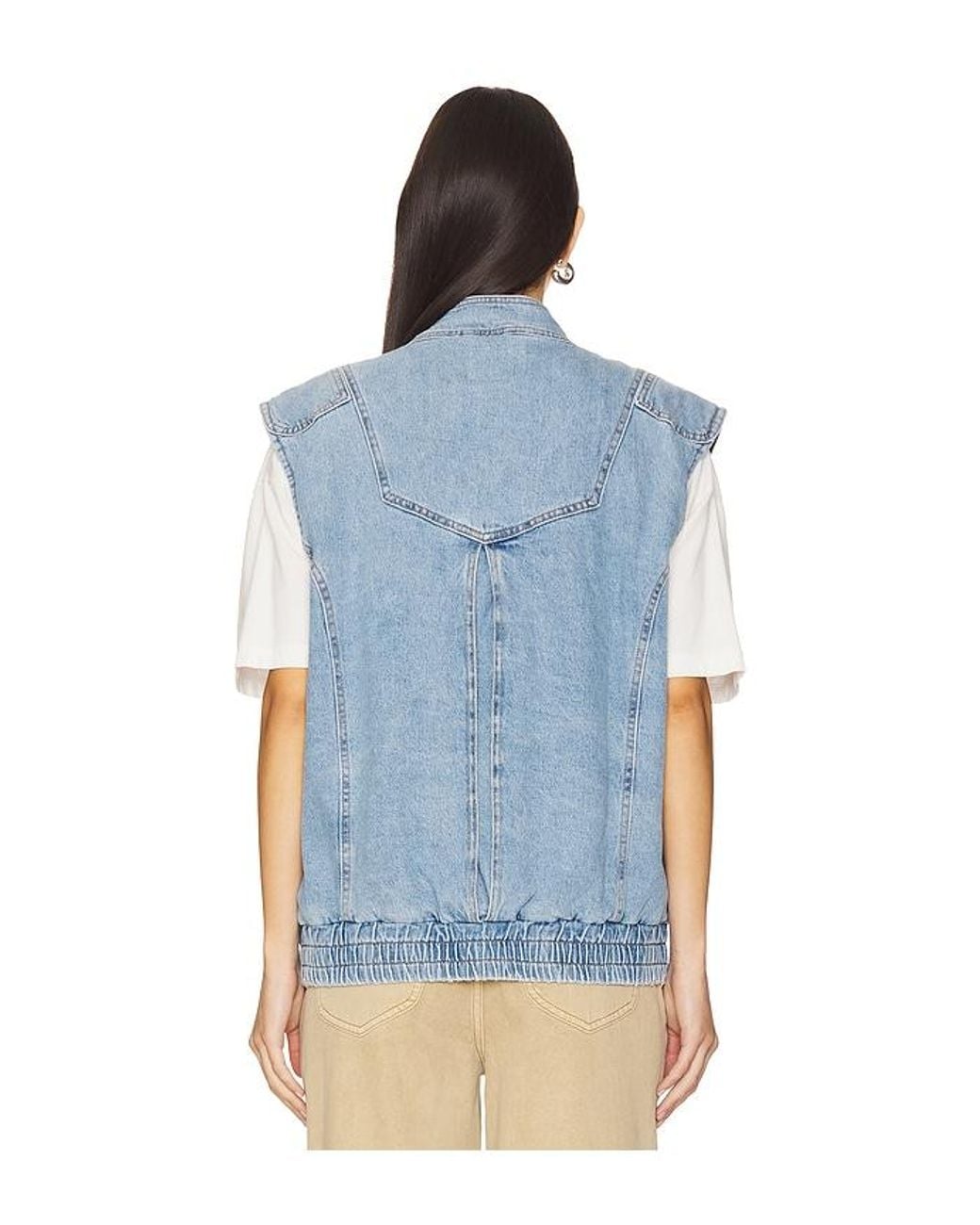 seventy + mochi Blue Juno Sleeveless Jacket