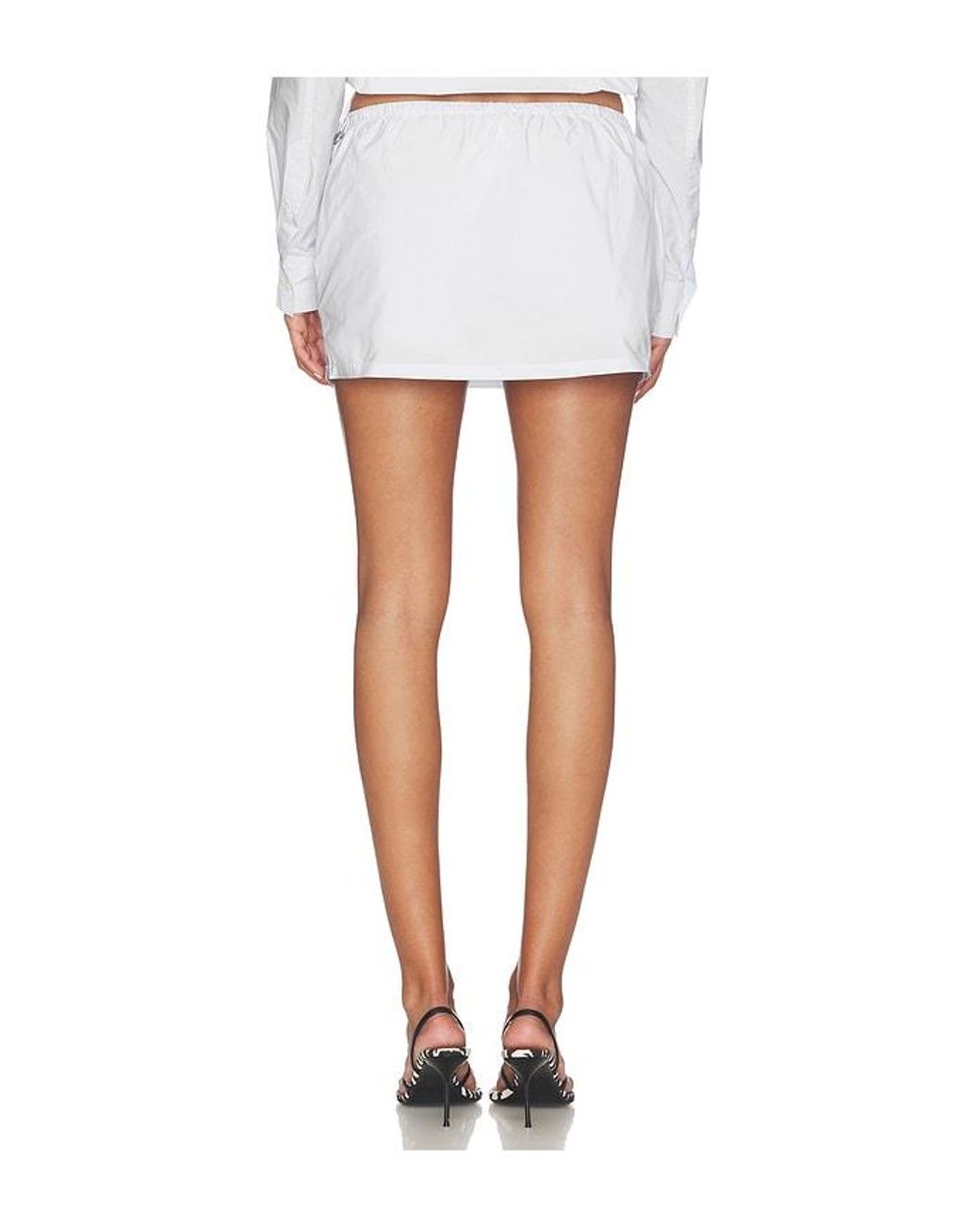 Alexander Wang White Mid Rise Skort With Bungee