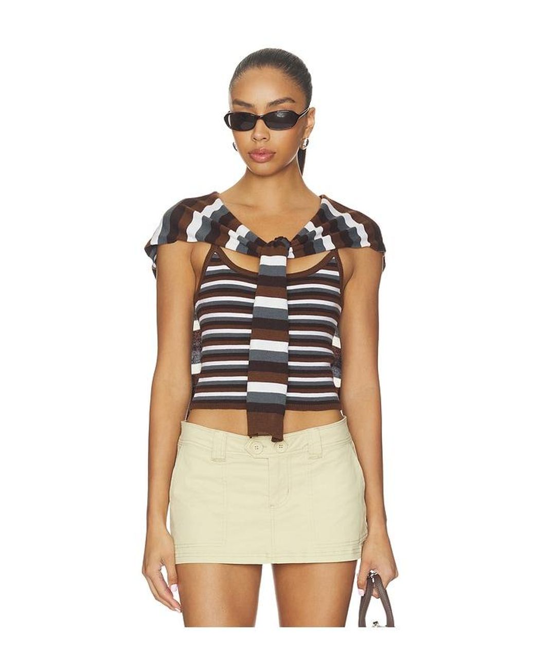 Monse Multicolor Combo Stripe Cardigan Set